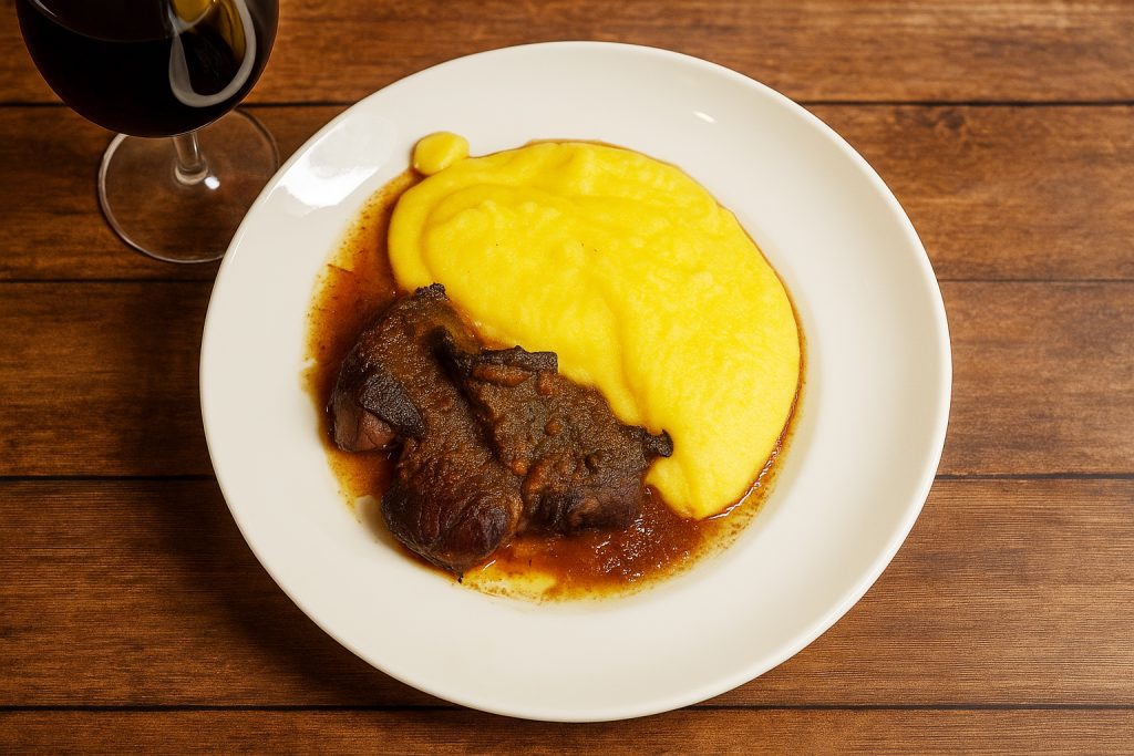 Braised beef in barolo wine