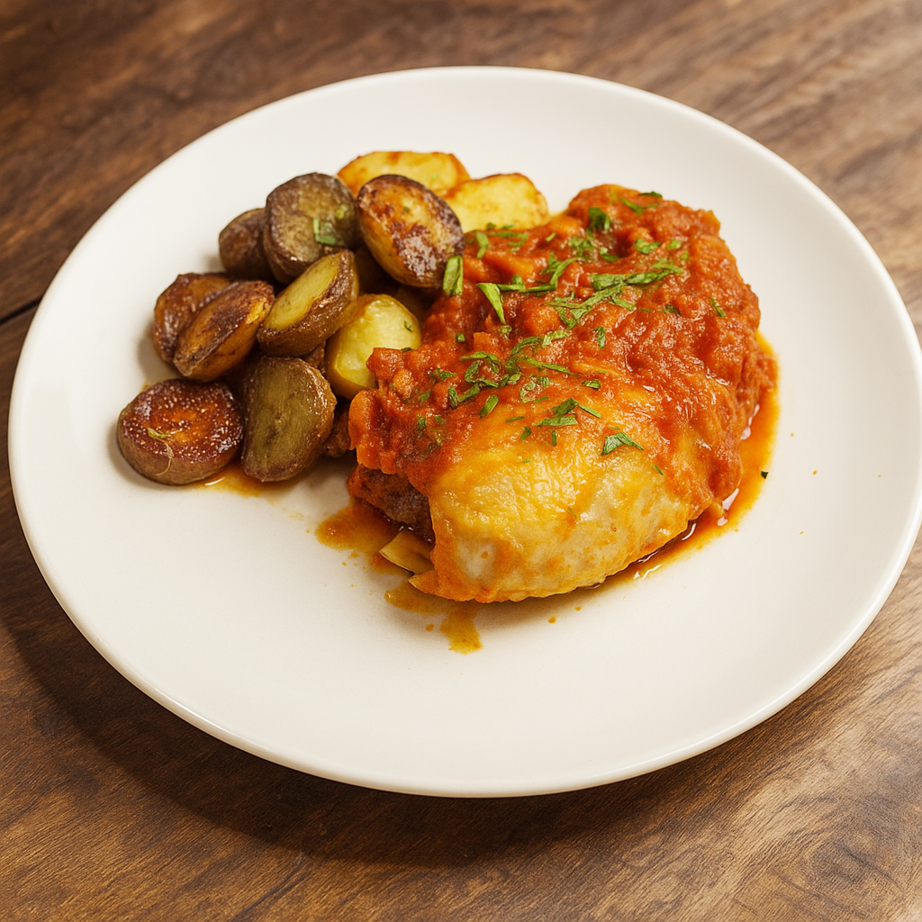 Chicken cacciatore with rosemary potatoes
